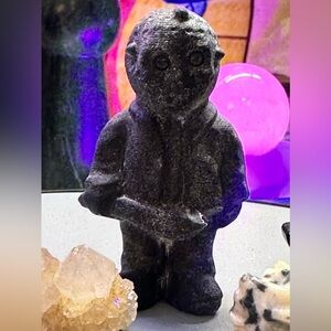 Obsidian crystal Jason & sword, Dalmatian dragon head,three point Crystal quartz